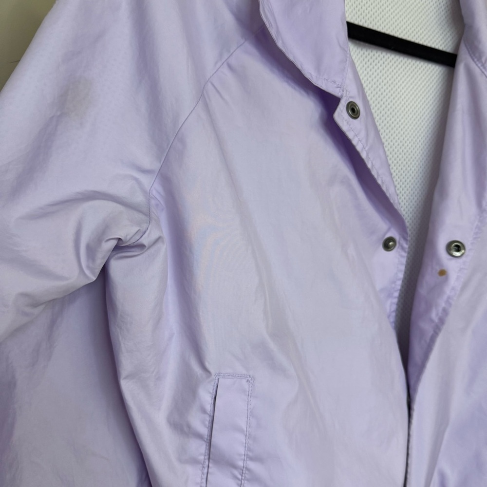 Champion Lilac Purple Windbreaker Jacket | Vintage Style Logo Zip-Up **Flaw** - Picture 7 of 7